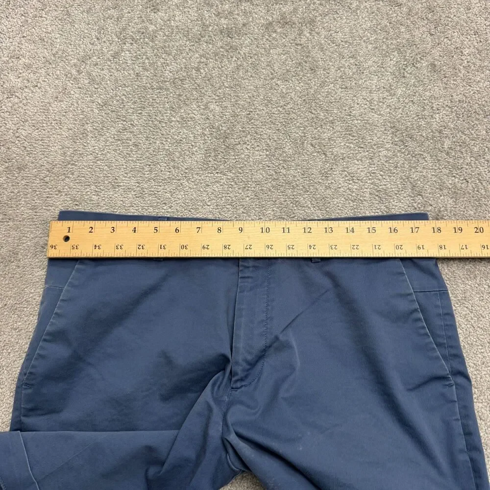 Banana Republic Aiden Chino Shorts Mens 35 Navy Blue Flat Front Casual Preppy